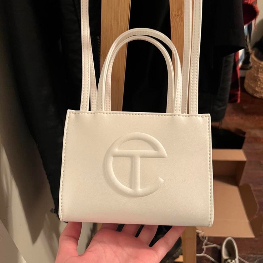 Telfar Small Shopping Tote in white